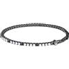 Maserati Bracciale Maserati Tennis JM425AVC09 Bracelet Acciaio Zirconi Bianco Nero Uomo