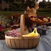 Cestino da picnic in truciolo di legno con manico Cestino pasquale per la