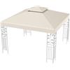 FANTASK Tetto di ricambio per gazebo, 3 x 3 m, rivestimento di ricambio per tetto del caminetto e chiusure in velcro, colore beige