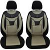BREMER SITZBEZÜGE Set di 2 coprisedili per auto compatibili con Mercedes Classe E W124 S124 per conducente e passeggero dal 1984 al 1996 / coprisedili per auto, colore nero/beige