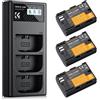 K&F Concept Confezione da 3 batterie LP E6NH e caricatore triplo slot per Canon EOS R7 R6 R5