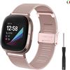 Hatolove Cinturino per Fitbit Versa 3/Fitbit Versa 4, Cinturino in Acciaio