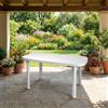 DIMAPLAST Tavolo da Giardino Rettangolare Plastica 136x82x72 cm Bianco Otello DIMAPLAST