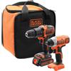 black-decker Black+Decker KIT TRAPANO +AVVITATORE IMP. BCK21S2S-QW 18V 2 batterie 1,5 Ah