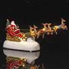 Ornamento a forma di carretto di Babbo Natale con cervi, luminoso per