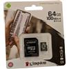 Kingston Memoria microSD 64GB Kingston con Adattatore Incluso Canvas Select Plus 100Mb/s