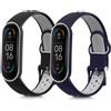 kwmobile 2x Cinturino TPU Silicone Fibbia Compatibile con Xiaomi Mi Smart Band 6