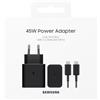 Samsung Caricatore Caricabatteria SAMSUNG Ricarica Rapida 45W EP-T4511 + Cavo TypeC NERO