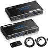 ezcoo Switch KVM HDMI USB 3.0 2 porte con tasto di scelta rapida 4K 60Hz Condividi 2 c