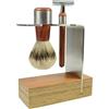 Golddachs - Set da barba con pennello da barba (100% punta d'argento) e rasoio classico, multiplex/acciaio INOX, confezione da 1 (1 x 2 pezzi)