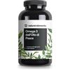 natural elements Omega 3 Olio di Pesce 2000mg 365 softgels capsule 360mg EPA e 240mg DHA per