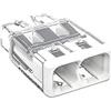 WAGO Connettore di giunzione compatto, per conduttori solidi e incagliati, max. 4 mm², 2 conduttori, copertura bianca, Temperatura aria circostante, max 85°C (T85), 4,00 mm², trasparente, 2773-402