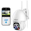 SRIHOME 3MP PTZ IP Security Camera with Human Motion Tracking, Full-color Night Vision, Sound and light alarm, IP66 Waterproof, 2-Way Audio, TF card local storage