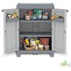 ARMADIO MOBILE BASSO 2 ANTE RIPIANI INTERNI RESINA GRIGIO TERRY 70X44X98 ESTERNO