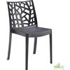 SEDIA IN RESINA MATRIX NERA 47x55x82 CM ESTERNO MONOBLOCCO SCHIENALE LAVORATO