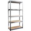 Megashopitalia Scaffale Scaffali Scaffalatura Metallo zincato 5 Ripiani Magazzino Slim L70xP30x