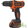 BLACK+DECKER TRAPANO AVVITATORE B+D BLACK+DECKER A BATTERIA 10,8V-1,5Ah LITIO BDCDD12
