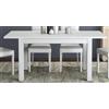 KIT TAVOLO RETTANGOLARE ALLUNGABILE CM 70X110/150 ESTENSIBILE BIANCO FRASSINATO