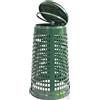PATTUMIERA TRESPOLO BIDONE PORTASACCO PORTA SACCO 110LT H85 Ø51-38cm VERDE PARCO