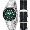 Sector No Limits Orologio Sector 230 set R3253161546 Watch Acciaio Nylon Verde Nero Uomo 35mm