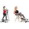 Sunny Health & Fitness Legacy Stepping Elliptical Machine, Ultra- Quiet Magnetic Belt Drive + Magnetic Under Desk Pedal Exerciser, Dual Function Mini Exercise Cycle Bike