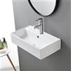 SHACO Contemporaneo 53,3 x 30,5 cm porcellana ceramica parete bagno vaschetta lavandino, rettangolare un foro ciotola lavanderia mezza vasca piccolo bagno lavandino