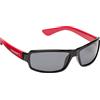 Cressi Ninja Sunglasses, Occhiali UltraFlex Sportivi da Sole Polarizzati con Protezione UV 100% Unisex Adulto, Nero/Rosso Lenti Fumè, Taglia Unica