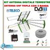 TELECO IMPIANTO ANTENNA TV DIGITALE TERRESTRE COMPLETO DI TUTTO, ANTENNA COMBO 35dB