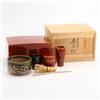 Markenlos Hida Shunkei Lacquerware Tea Box Tea Whisk Case Tea Scoop Tea Caddy Tea Bowl JPN