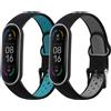 kwmobile 2x Cinturino TPU Silicone Fibbia Compatibile con Xiaomi Mi Smart Band 6