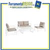 Bizzotto SET SALOTTO GIARDINO ESTERNO HILDE BIANCO BIZZOTTO IN ALLUMINIO 0664002 KIT 4 PZ