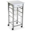 Leicester Carrello Cucina E Portabottiglie Con Ruote E Cassetti, Mobile Cucina,