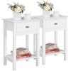 Yaheetech Set 2 Comodini Bianchi in Stile Shabby Chic Comodino Camera da Letto Moderni 40