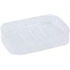TrAdE Shop Traesio PORTA SAPONE IN VETRO RETTANGOLARE DA APPOGGIO BAGNO VASCA DOCCIA 8.5X13X2.5 CM