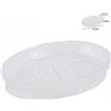 TrAdE Shop Traesio PORTA SAPONE IN VETRO OVALE DA APPOGGIO LAVABO BAGNO VASCA DOCCIA 10.5X14.5X2.5