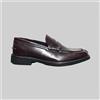 Mocassini Scarpe Uomo Penny Loafers College Pelle Bordeaux Made in Italy