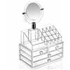 ORGANIZZATORE PORTA TRUCCO CON SPECCHIO BOX COSMETICI TRUCCHI MAKE UP DONNA