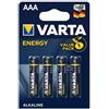 Varta PILE LR03 AAA MINISTILO BLISTER 4PZ BATTERIE ALCALINE VARTA ENERGY MN2400