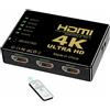 SWITCH HDMI 5 IN 1 TELECOMANDO AD INFRAROSSI 4K 3D HD1080P SUPPORTO CAVO HD TV