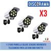 TECAMERA 1-3 FARO PANNELLO SOLARE SENSORE MOVIMENTO TELECAMERA FINTA LED 50W SMD FARETTO