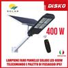 LAMPIONE FARO PANNELLO SOLARE LED 400W TELECOMANDO E PALETTO DI FISSAGGIO IP67