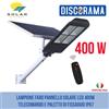 LAMPIONE FARO PANNELLO SOLARE LED 400W TELECOMANDO E PALETTO DI FISSAGGIO IP67