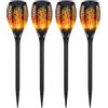 4X LAMPADA DA GIARDINO SOLARE TORCIA LUCE ESTERNO EFFETTO FUOCO PICCHETO LED