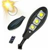 FARO LAMPIONE SOLARE PER ESTERNO 30W LUCE LED COB FARO PANNELLO SENSORE LUCE FREDDA