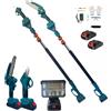 KIT POTATURA MOTOSEGA 6" FORBICI FARO A LED 2 BATTERIE 48V E ASTA TELESCOPICA