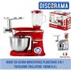 Royalty Line ROBOT DA CUCINA IMPASTATRICE PLANETARIA 3 IN 1 TRITACARNE FRULLATORE 1900W 6,5 L