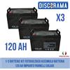 1-3 BATTERIE KIT FOTOVOLTAICO ACCUMULO BATTERIA 120 AH IMPIANTO PANNELLI SOLARI