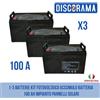 1-3 BATTERIE KIT FOTOVOLTAICO ACCUMULO BATTERIA 100 AH IMPIANTO PANNELLI SOLARI