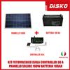 KIT FOTOVOLTAICO ISOLA CONTROLLER 30 A PANNELLO SOLARE 100W BATTERIA 100AH