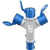 goobay Adattatore CEE per caravan, spina CEE a 3 x presa CEE, portatile, con copertura protettiva, impermeabile IP44, 76237